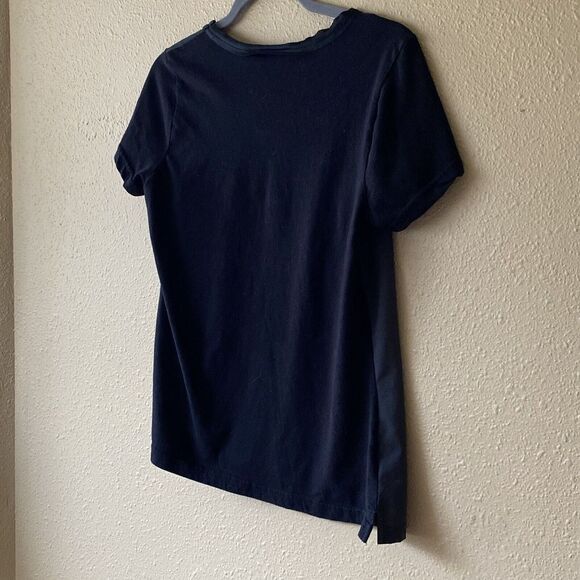 Vera Wang Black Floral Design Size Medium T shirt Elegant Haute Couture Romantic - Picture 6 of 8